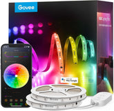Govee front packaging showing 100ft RGBIC kit and smart features