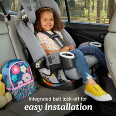 Graco 4Ever DLX headrest and harness adjustment showing easy one-motion change