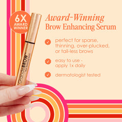 Grande Cosmetics applying serum to eyebrow demonstrating targeted enhancement