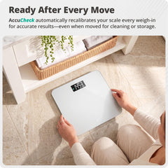 Greater Goods AccuCheck thin side profile demonstrating slim 1-inch design for small bathrooms