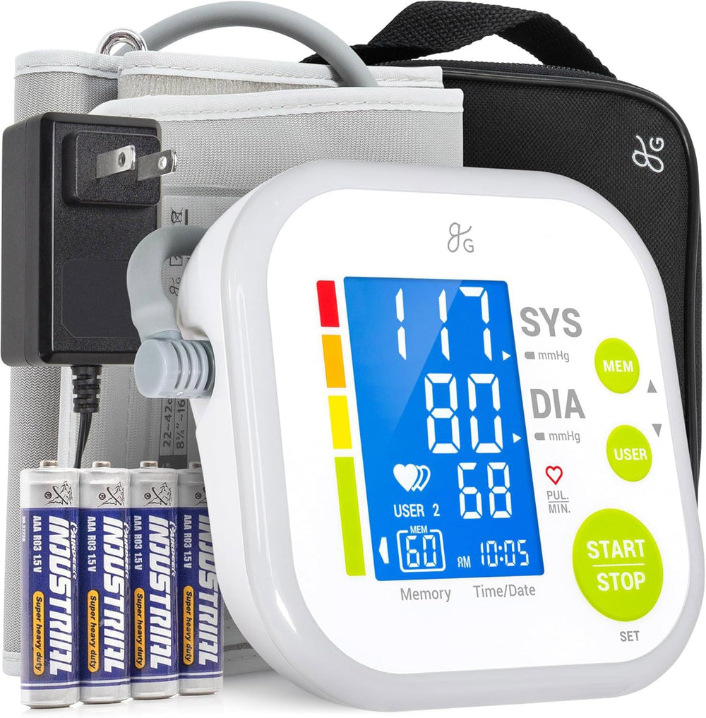 Greater Goods monitor front view showing clear display and controls for easy readings