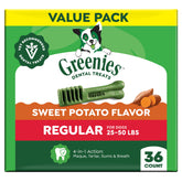 Greenies front packaging 36 count showing product and size benefit