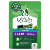 Greenies front packaging showing product benefits and count