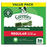 Greenies pack front 36 count showing brand and chicken flavor benefit