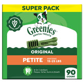 Greenies Petite front packaging showing 90-count and benefits