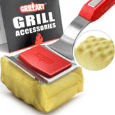 GRILLART SteamWizards front view showing full brush and head for safer cleaning