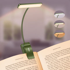 Gritin front view clip-on book light showing compact design and secure clip benefit