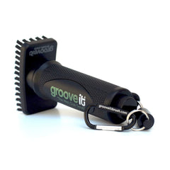 Grooveit held in hand showing compact size and portability