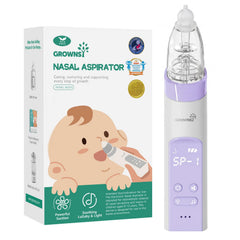 GROWNSY aspirator front view showing ergonomic shape and purple finish for easy handling
