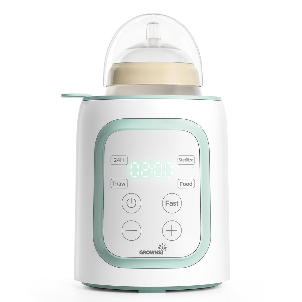 GROWNSY front view showing compact warmer and quick access controls for convenience