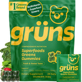 Grüns front packaging showing bottle and branding, highlights convenience