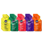 GU Energy front box packaging showing 24 assorted fruity gel packets for convenient fueling