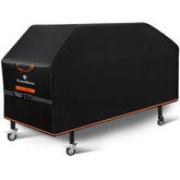 GuardKove front view of cover showing full fit and modern black orange design protecting griddle