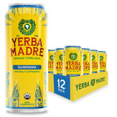 Guayaki Bluephoria front can showing branding and berry flavor benefit