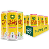 Guayaki Yerba Madre 12-pack front packaging showing variety and portability