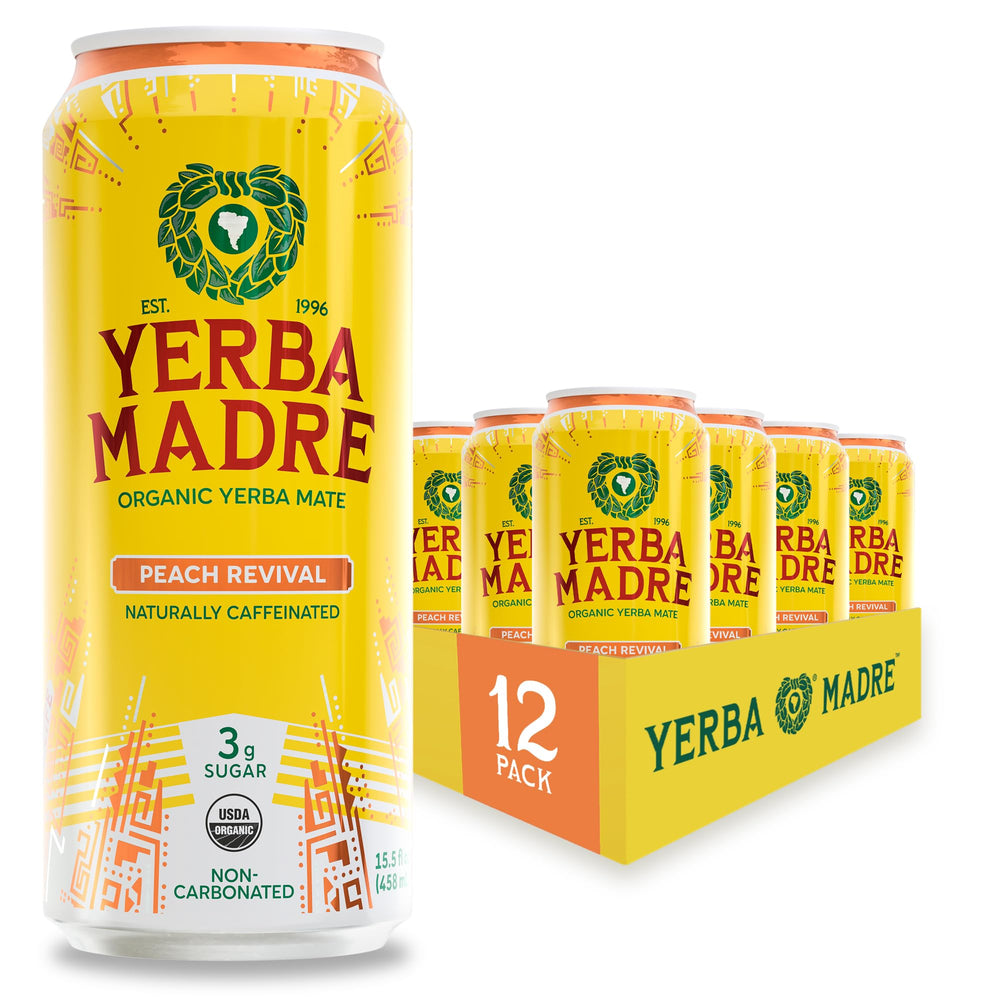 Guayaki Yerba Madre front packaging showing can design and organic branding for easy recognition