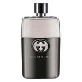 Gucci Guilty bottle front showing elegant design and travel-ready size benefit