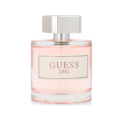GUESS 1981 closeup label highlighting ingredients and refined casual scent