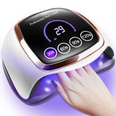 gugusure front view showing sleek lamp and full-hand curing benefit