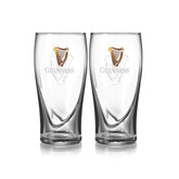 Guinness 20oz pint glasses front view showing classic design and pour benefit