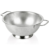 Gulex colander front view showing full bowl and handle, durable and stable