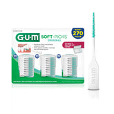 GUM Soft-Picks front packaging showing 270-count and travel case benefit