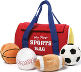GUND plush duffel bag front view showingSporty storage benefit