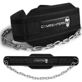 Gymreapers front view of dip belt showing contoured fit and strong construction for secure training