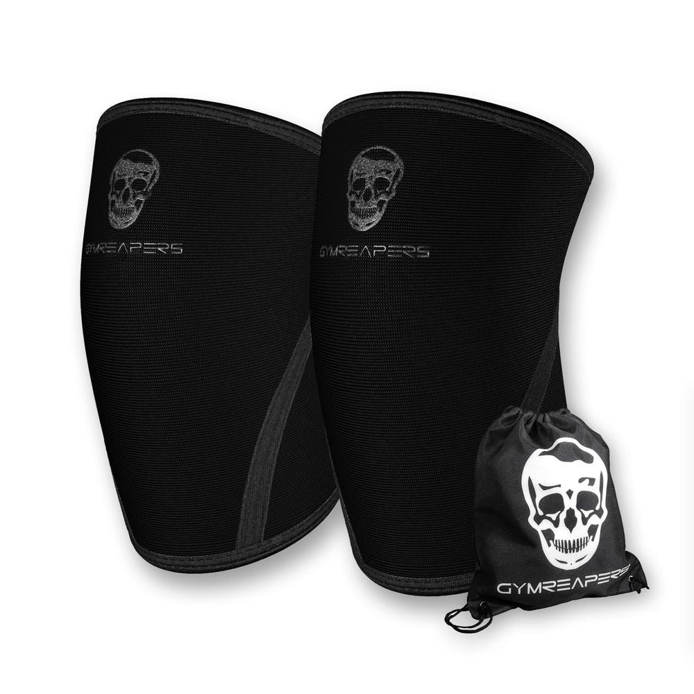 Gymreapers front view knee sleeves showing snug fit and firm support