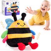 hahaland plush bee front packaging showing toy and features for gifting