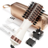 Hair Trends front view mini hot air brush showing compact design and portability