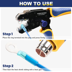 haisstronica heat-shrink tubing shrinking with heat gun showing sealed, waterproof joint