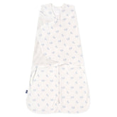 HALO front view of sleepsack swaddle showing secure fit and classic print