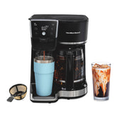 Hamilton Beach front view showing dual-brew convenience and space saving