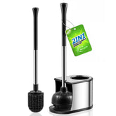 HAMITOR front view of plunger and brush set showing compact storage and organization
