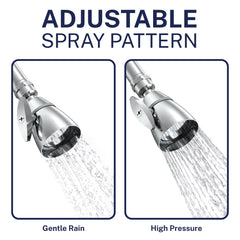 HammerHead Showers installed on shower arm shows easy screw-on installation benefit