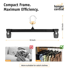 Hanger Central chrome swivel hook rotated to show easy-access benefit