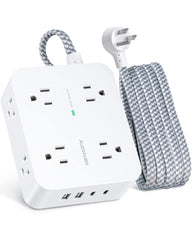 HANYCONY front view showing eight outlets and neat layout for organized power