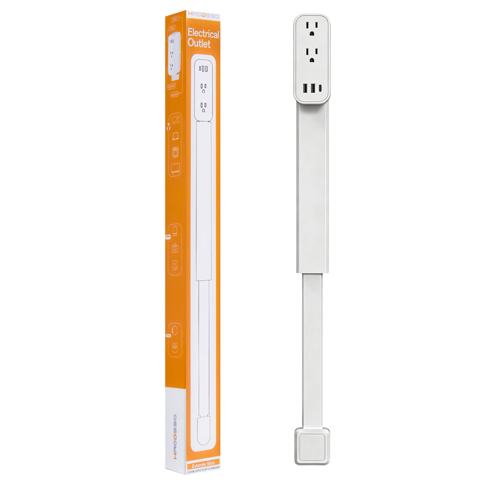 haodsso front view of outlet extender showing ports and compact benefit