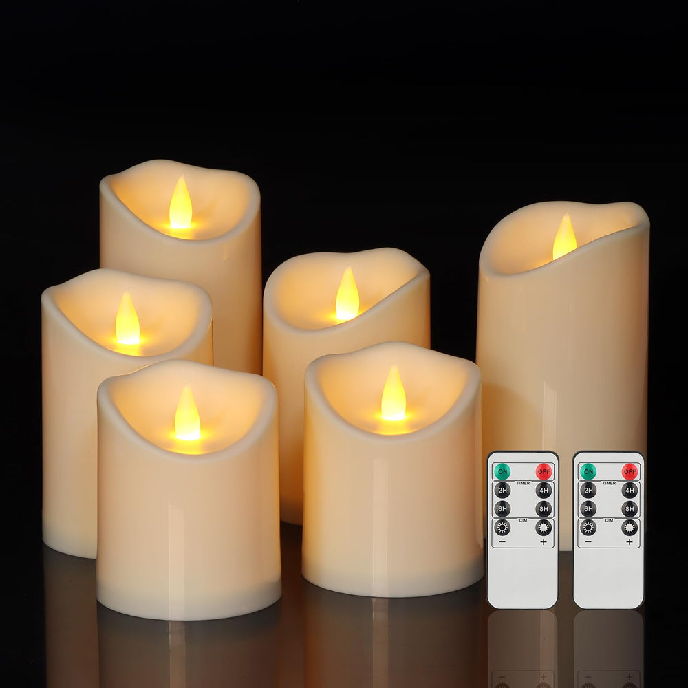 Haown front packaging showing six ivory pillars and included remotes, showcases convenience