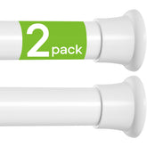 HAOYUNTE front view of two white tension rods in packaging showing value and convenience