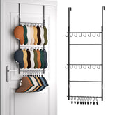 HapiRm front view of over-door hat rack showing neat hat display and accessibility