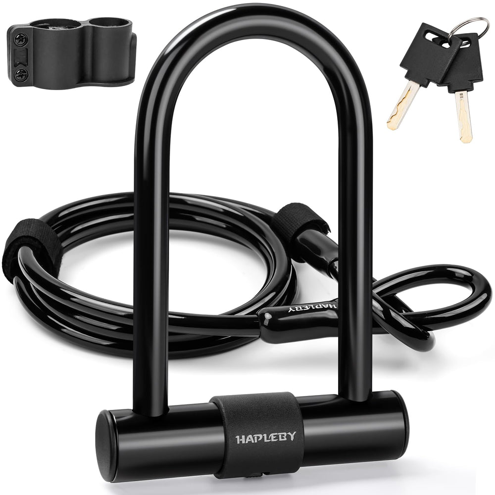 Hapleby U-lock front view showing sturdy shackle and frame, improved security