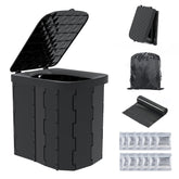 Hapoon portable toilet front view showing sturdy design and comfortable seat