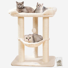 Happi N Pets front view showing full three-level tower and layout benefit