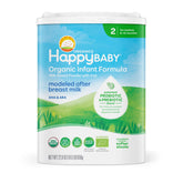 Happy Baby front packaging showing Stage 2 label and organic seals for quick identification
