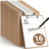 HappyHapi front view of 16-pack clipboards showing clean packaging and value