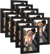 HappyHapi front view of ten black 4x6 frames showing clean styling and cohesive look