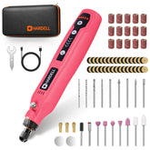 HARDELL front view of cordless rotary tool kit showing compact design and included accessories for convenience