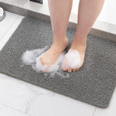 Hargiis front view of grey bathtub mat showing full coverage and slip protection